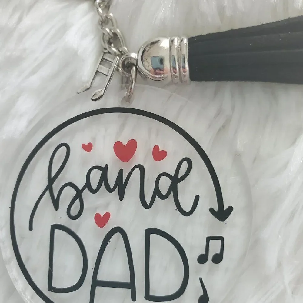 Band Mom Keychain, Band Dad Keychain, Music Note Keychain